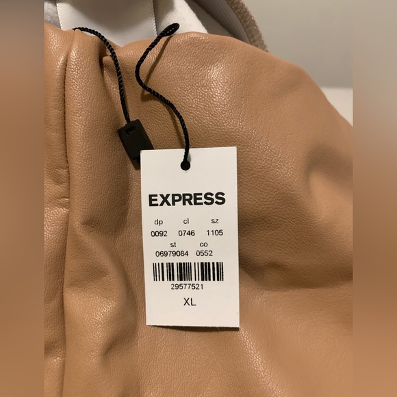 Express Super High Waisted Faux Leather Leggings in Tan Women’s Size Extra Large - Picture 6 of 6